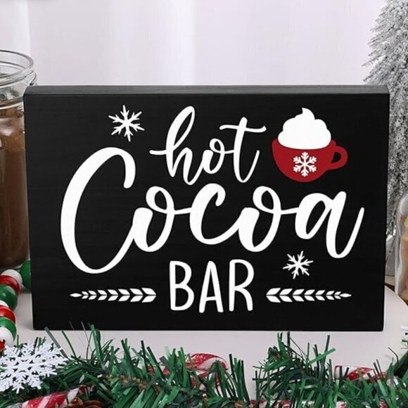 Cocoa Bar Sign Hot Cocoa Station Sign Wood - Picture 1 of 3